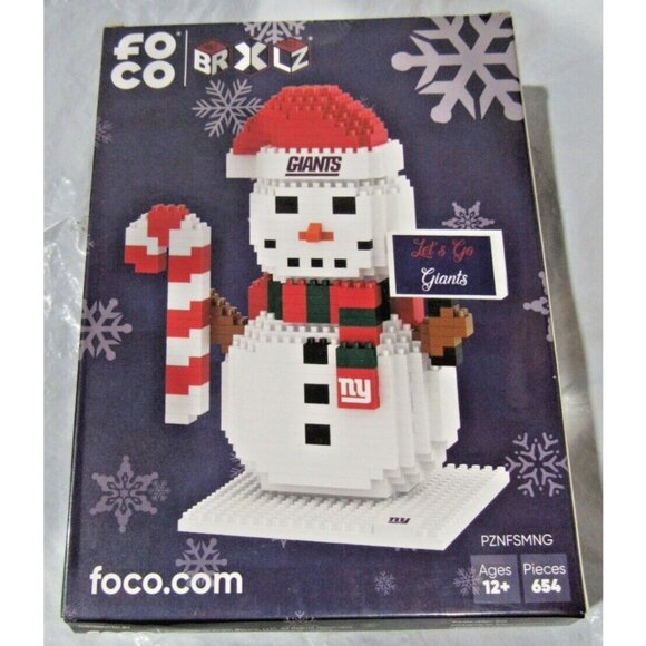 NFL New York Giants BRXLZ Snowman 3-D Puzzle 654 Pieces FOCO - Picture 2 of 2